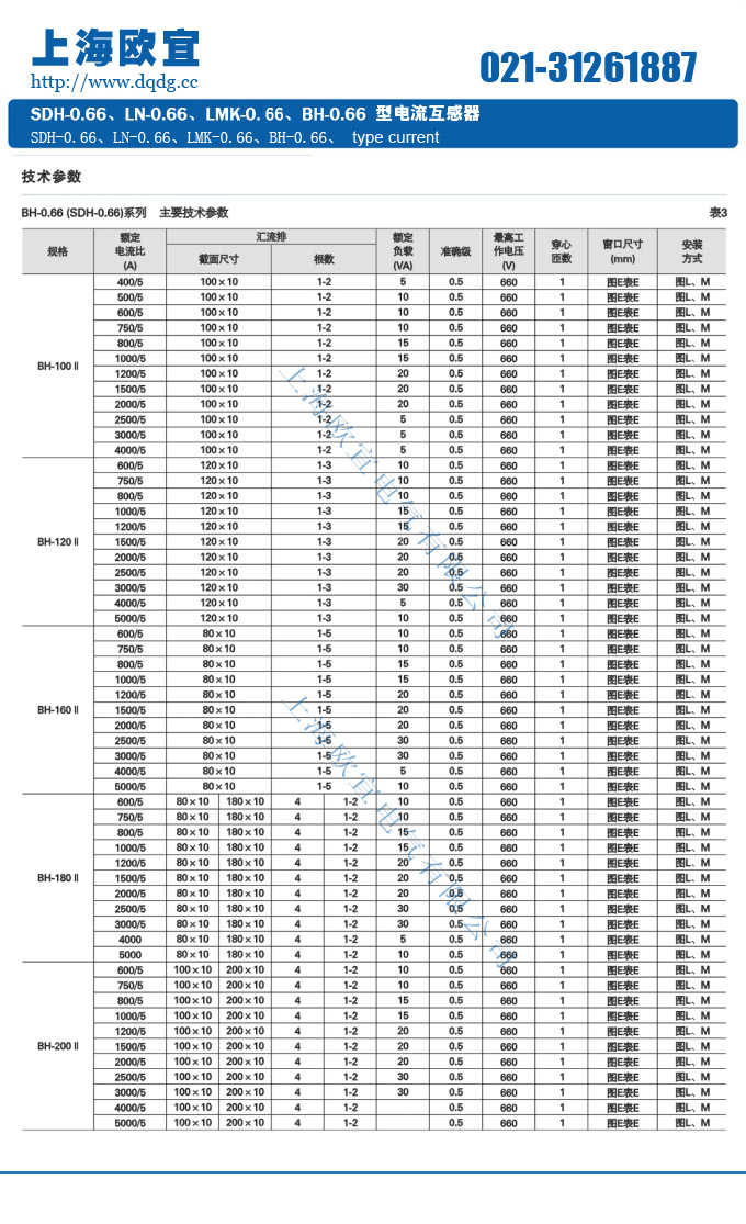 bh-0.66电流互感器技术参数