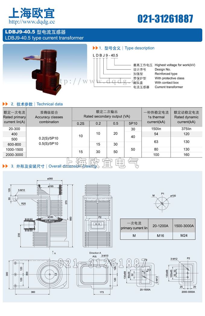 技术参数及结构尺寸图
