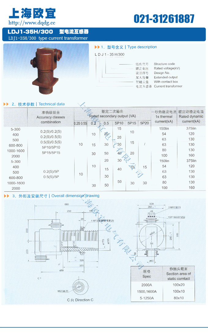 技术参数及结构尺寸图